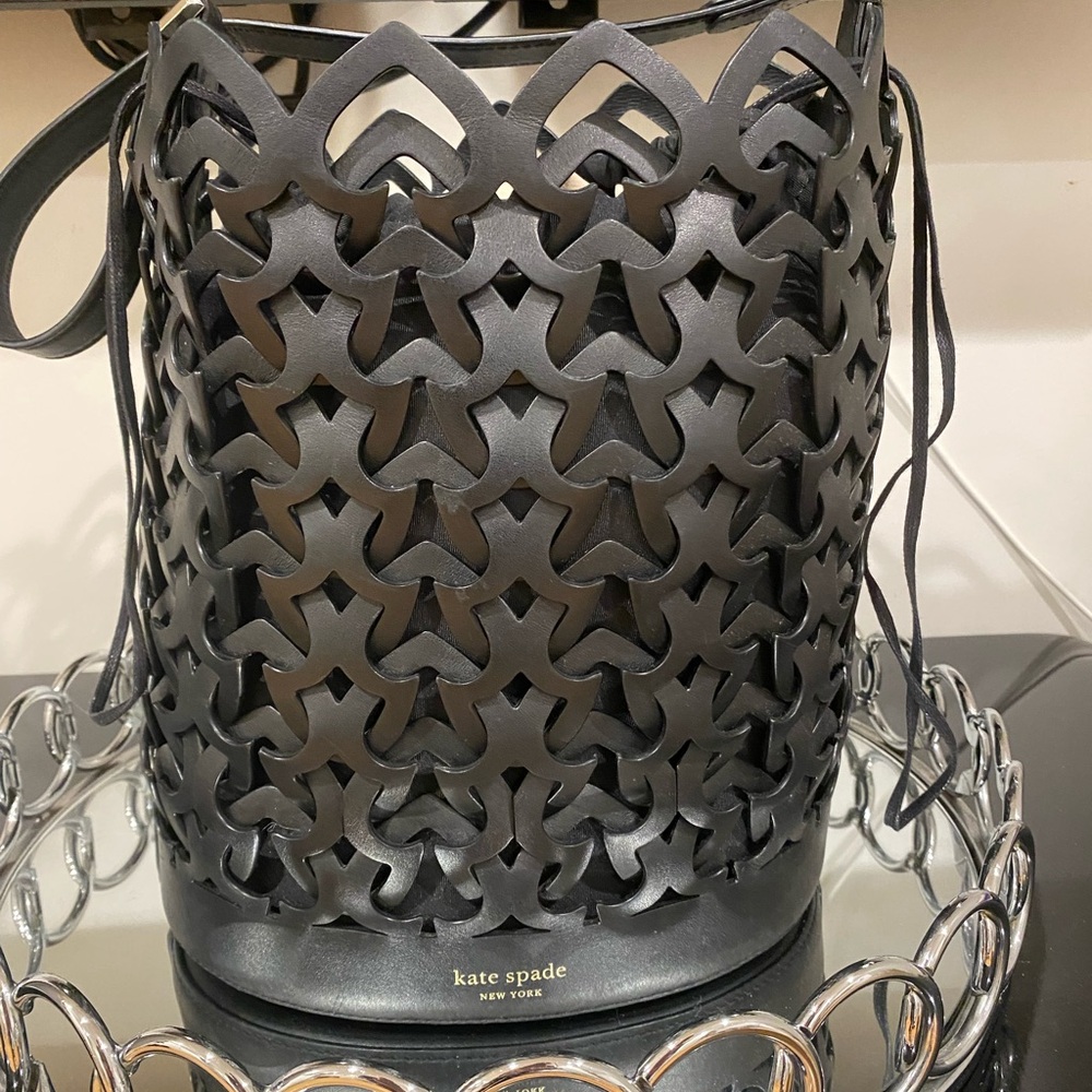 Kate Spade laser cut bucket bag